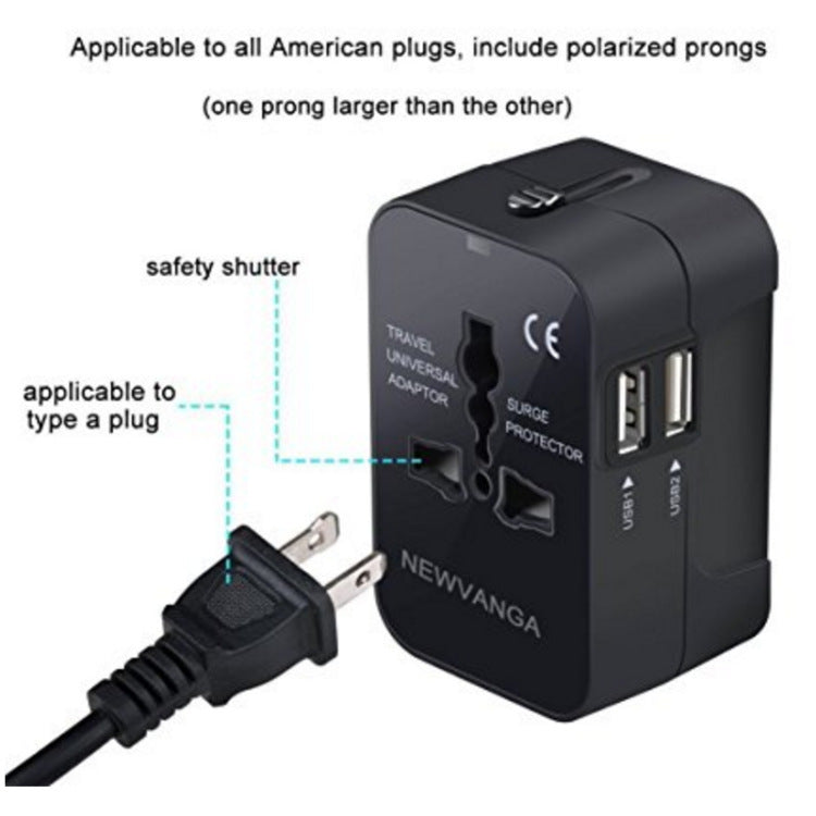 Universal Conversion Plug with Dual USB Charger